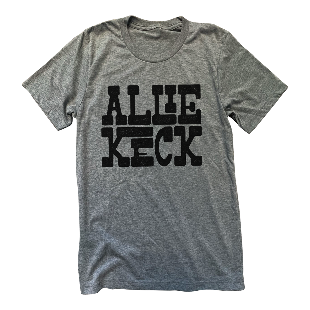 Allie Keck - Stacked Name - Grey Tee