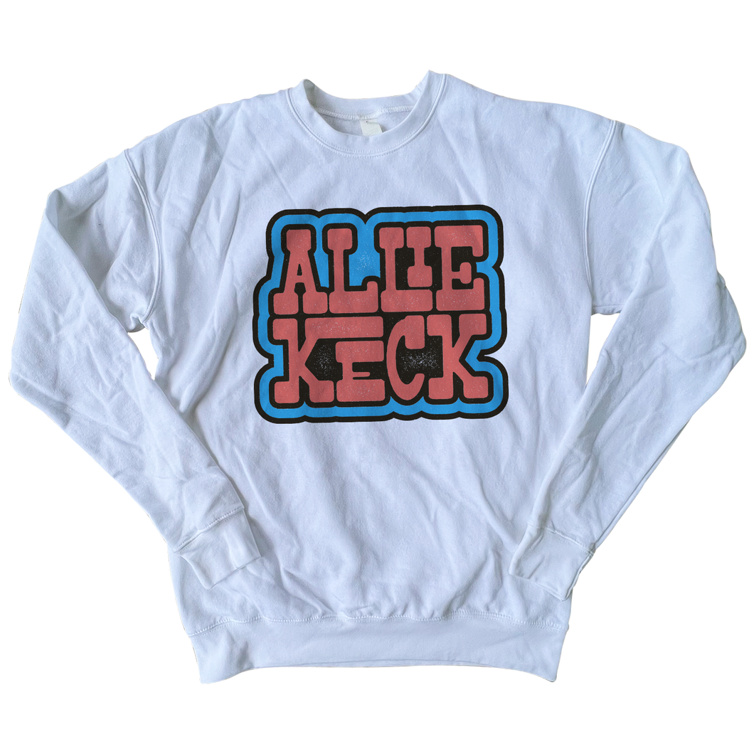 Allie Keck - Stacked Name - White Sweatshirt