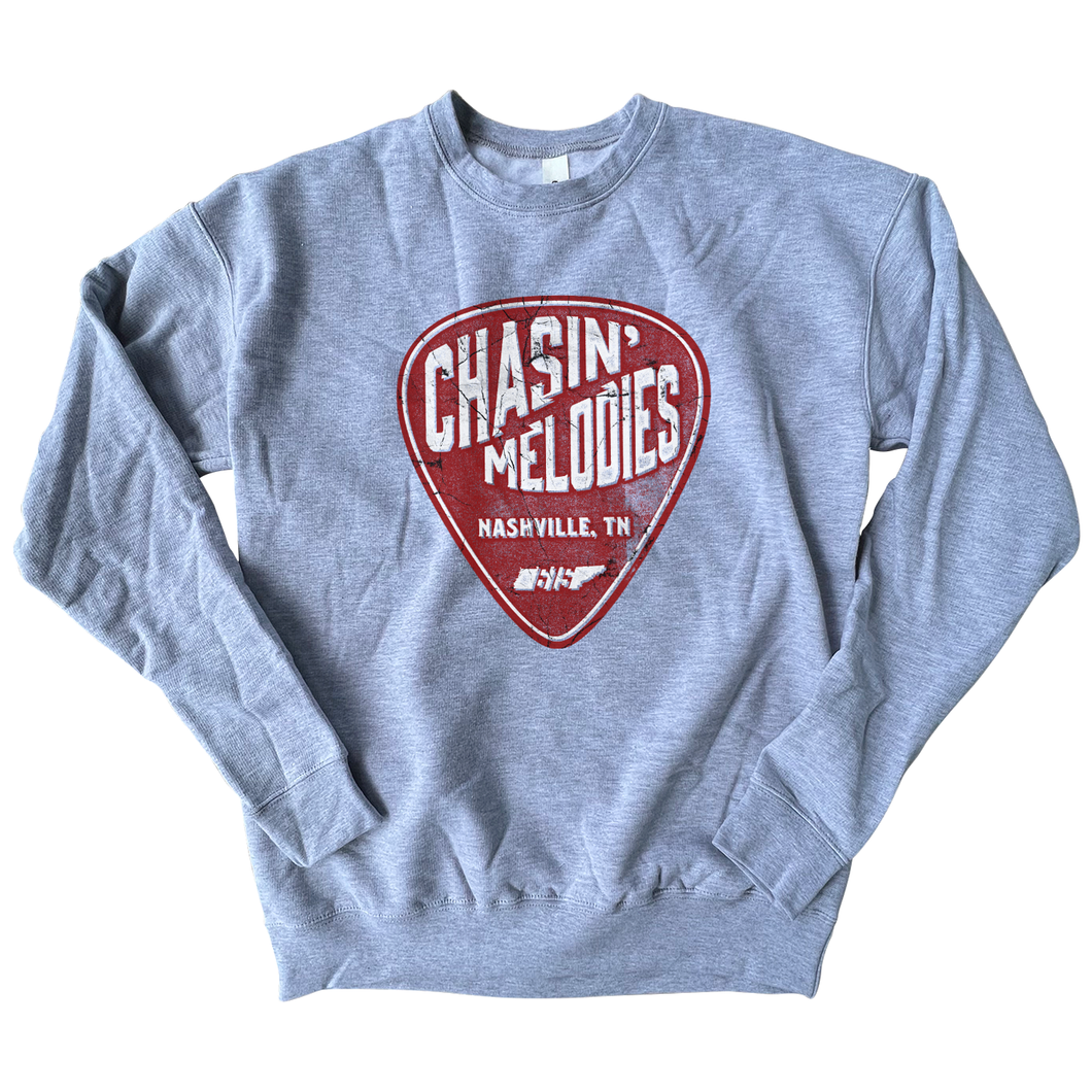 Chasin' Melodies Red Pick - Grey Sweatshirt