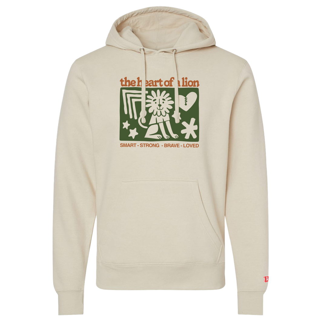 The Heart Of A Lion - Natural Hoodie