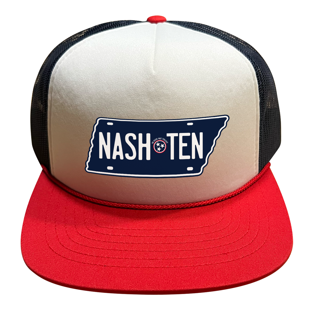 NASH TEN License Plate - Foamie Trucker Hat