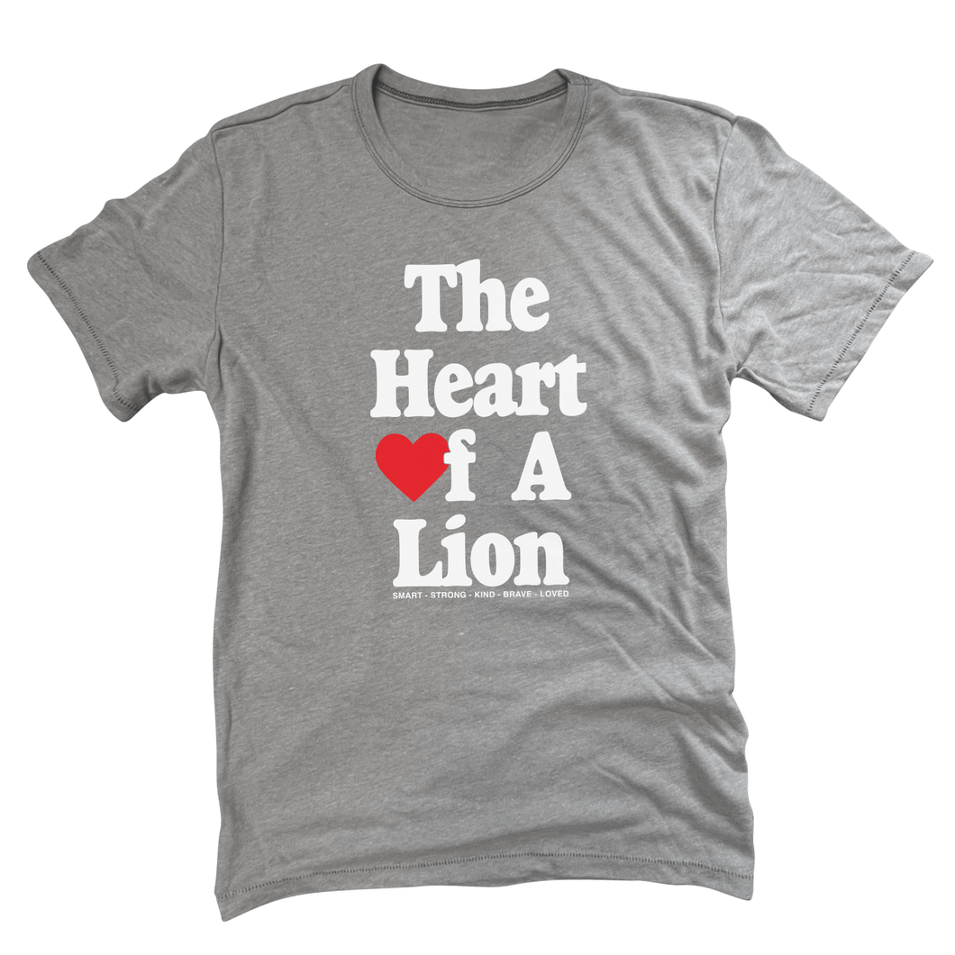 The Heart Of A Lion - Grey Tee