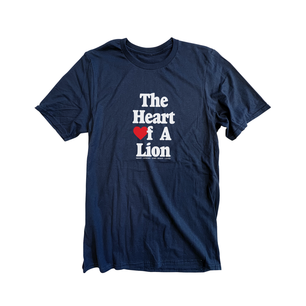 YOUTH - The Heart Of A Lion - Words On A Shirt - Navy Tee