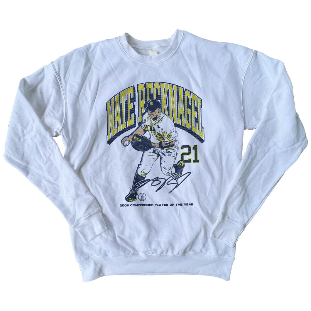 Baseball Nate - White Sweatshirt