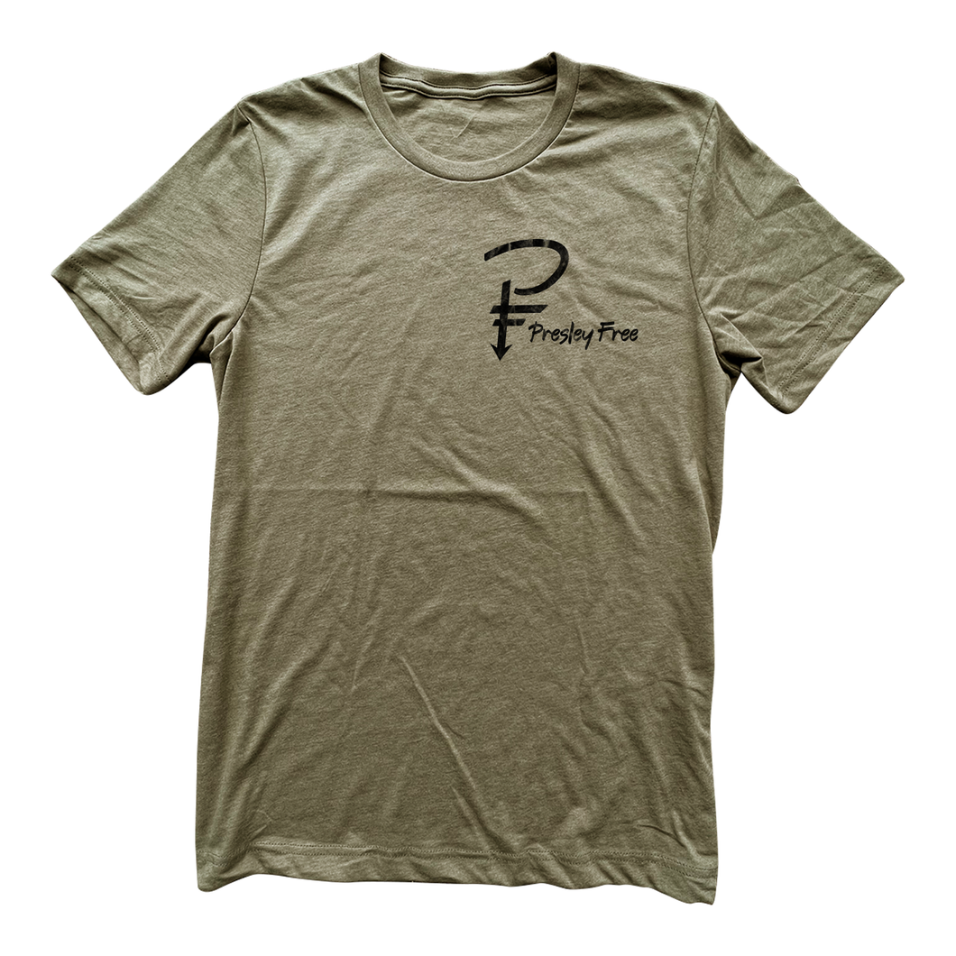 Presley Free - PF Left Chest - Olive Tee