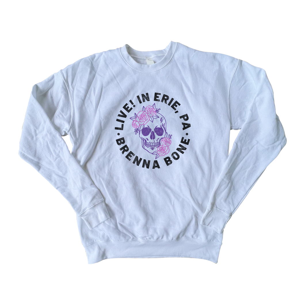 Brenna Bone - Live! In Erie, PA - White Sweatshirt