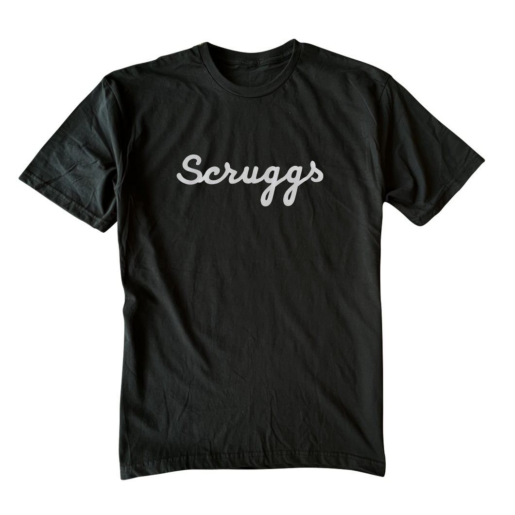 Scruggs - Script - Black Tee