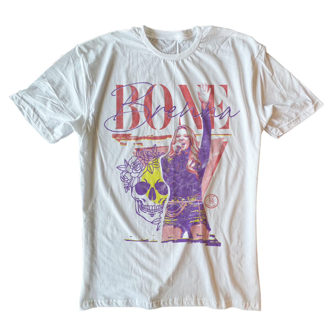 Brenna Bone - Concert Face Tee - White Tee