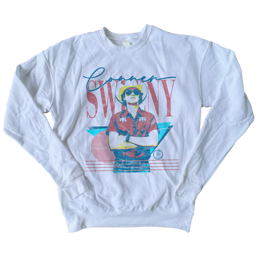 Conner Sweeny - 90s Vibe - White Sweatshirt
